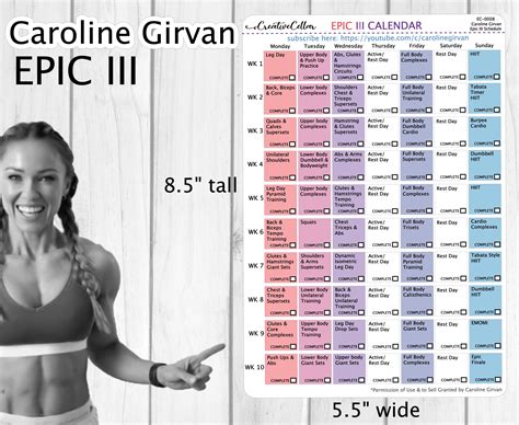 caroline girvan epic 3 calendar.